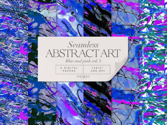 Download Blue and Pink Abstract Art Paper Pack - Blue Collection