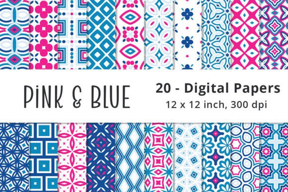 Download Blue and Pink Geometric Background Paper - Blue Collection