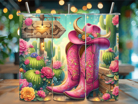 Download Desert Cactus Cowgirl Valentine Tumbler - Cowgirl valentine Collection