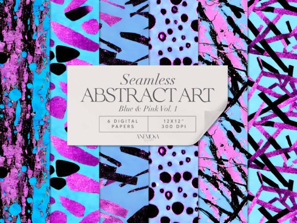 Download Blue and Pink Paper Pack Abstract Art - Blue Collection