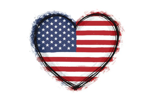 Download American Flag Heart Shape Design - Shape design Collection
