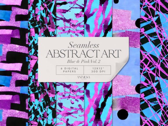 Download Blue and Pink Paper Pack Abstract Art - Blue Collection