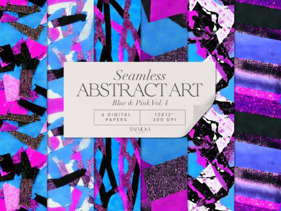 Download Blue and Pink Paper Pack Abstract Art - Blue Collection