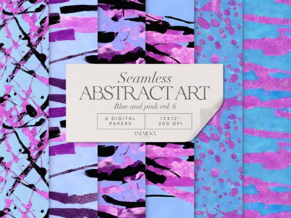 Download Blue and Pink Abstract Art Paper Pack - Blue Collection